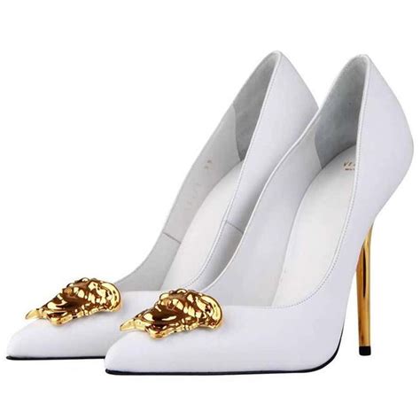 versace high heels white